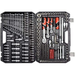 YATO YT-38841 Set di utensili professionali 216 pezzi in acciaio al cromo vanadio, finitura satinata
