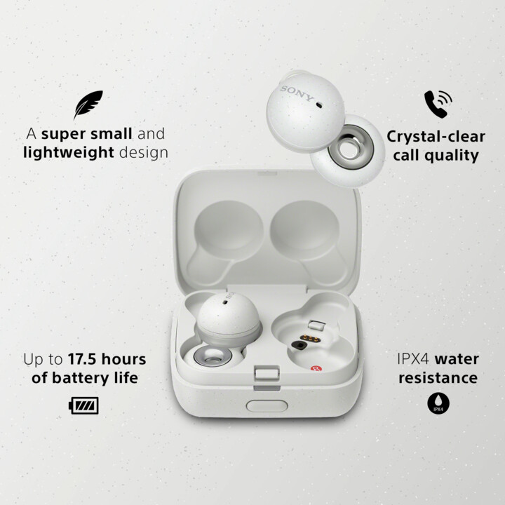 Sony, WFL900W.CE7, Cuffie senza fili, LinkBuds consente di parlare senza rimuovere le cuffie, bianco