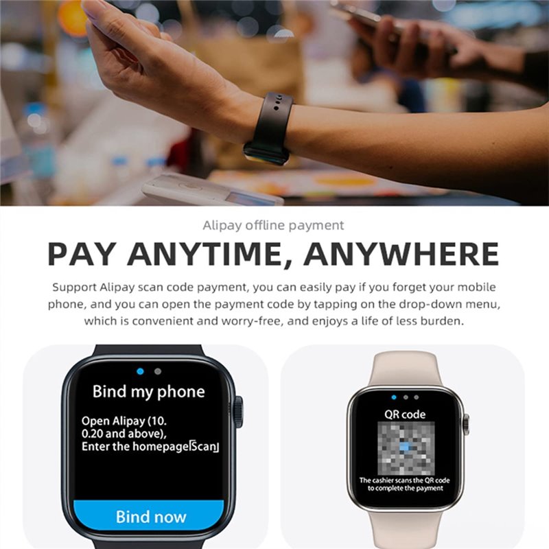 IWO HW37 Bleu / Bracelet Sport Bleu - Montre Connectée