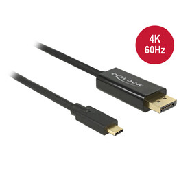DeLOCK 85256 Videokabel-Adapter 2 m USB Typ-C DisplayPort Schwarz