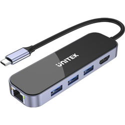 UNITEK HUB USB-C 3.1, RJ-45,3XUSB-A,HDMI,4K,PD100W