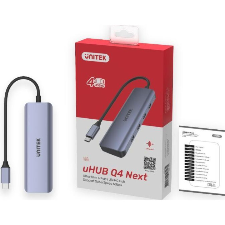 UNITEK HUB USB-C 3.1, 4X USB-C, 5 GBPS, H1107K