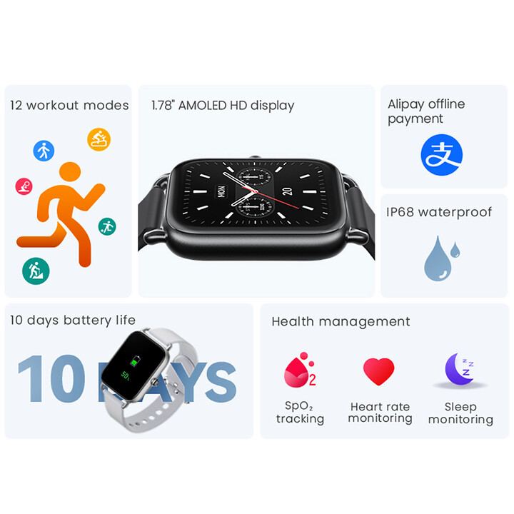 Montre intelligente Xiaomi Haylou RS4 LS12 Argent
