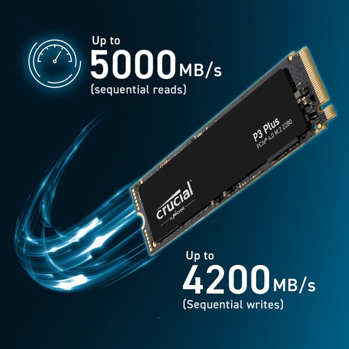 SSD Crucial 500GB P3 Plus CT500P3PSSD8 PCIe M.2 NVME PCIe 4.0 x4