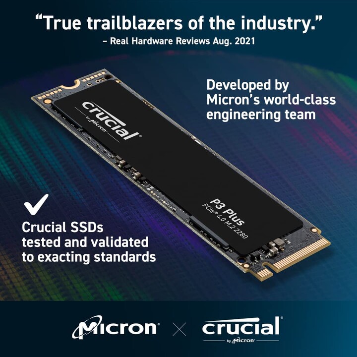 SSD Crucial 500GB P3 Plus CT500P3PSSD8 PCIe M.2 NVME PCIe 4.0 x4