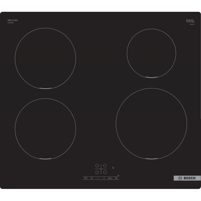 Placa de inducción Bosch Serie 4 PUE611BB5E 60 cm 4 zonas Negro