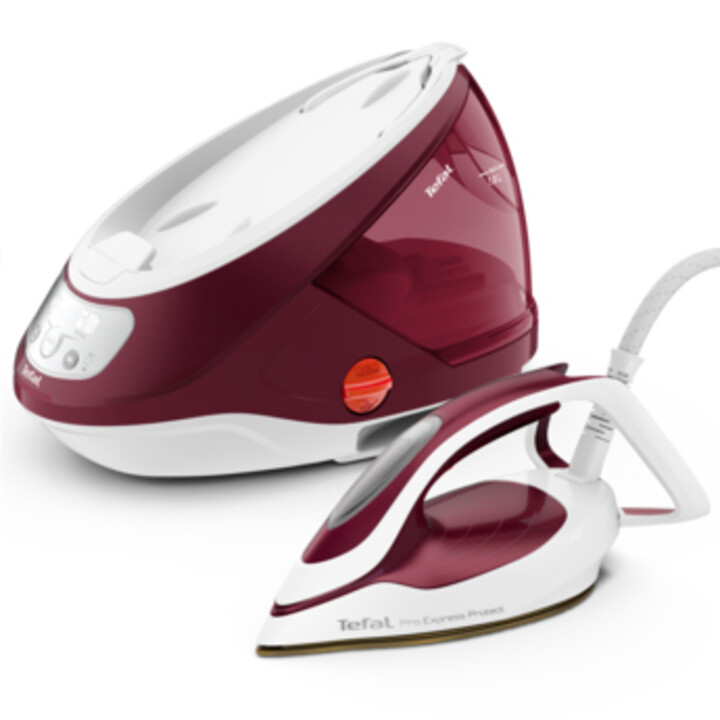 Tefal GV9220 estação de ferro a vapor 2600 W Durilium AirGlide Base autolimpante Borgonha, branco