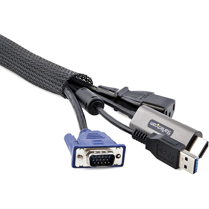 StarTech.com WKSTNCMFLX gaine de gestion des câbles 3 m noire