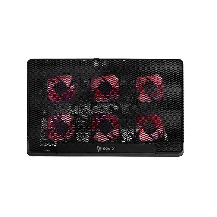 Laptop-Kühlpad, 6 retrogrundbeleuchtete Lüfter, 2000 RPM, SAVIO COS-01