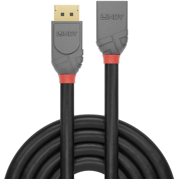 Lindy Anthra Line DisplayPort 1.4 extension cable 0.5m black
