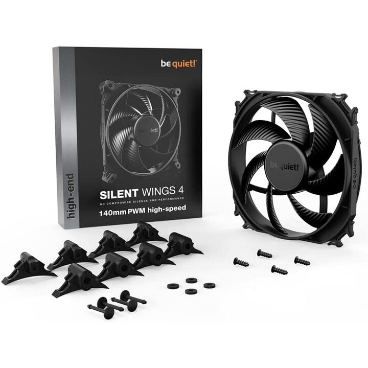 ventoinha Be Quiet SilentWings 4 140mm PWM de alta velocidade