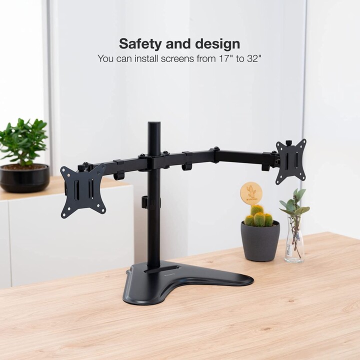 SOPORTE MESA MONITOR/TV TOOQ DB1702TN-B 17''/32'' MAX.9KG NEGRO 2 BRAZOS