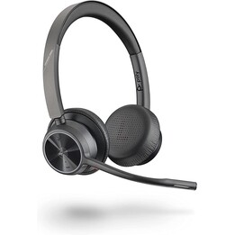 Casque stéréo supra-auriculaire Poly Voyager 4300 UC série 4320 (USB-A, Bluetooth, sans fil, certifié MS Teams)