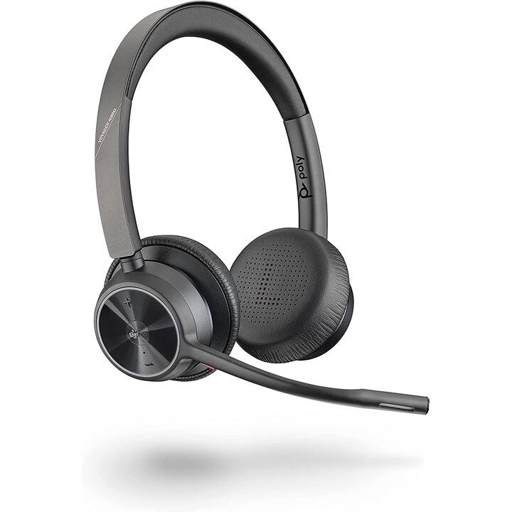 Casque stéréo supra-auriculaire Poly Voyager 4300 UC série 4320 (USB-A, Bluetooth, sans fil, certifié MS Teams)