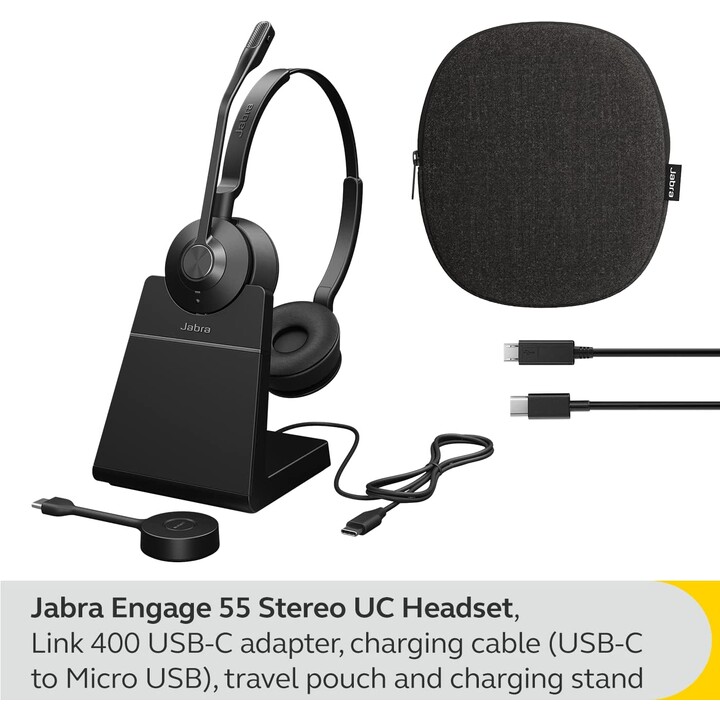 Jabra Engage 55 UC Stereo Headset On-Ear (DECT, wireless, USB-C, charging station)