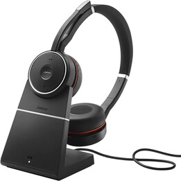 Jabra Evolve 75 SE UC Stereo Headset On-Ear (Bluetooth, sem fio, NFC, USB, estação de carregamento)