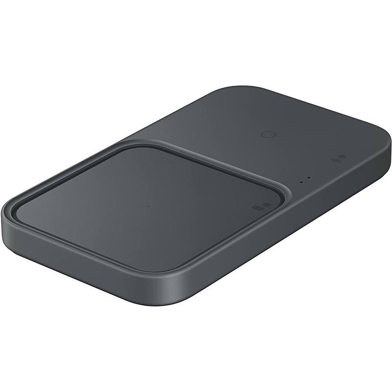 Samsung Wireless Charger Duo con adaptador de carga rápida EP-P5400T - Estación de carga inductiva (gris oscuro)