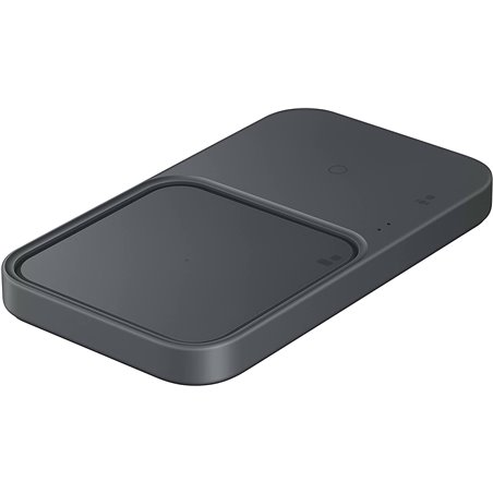 Samsung Wireless Charger Duo con adaptador de carga rápida EP-P5400T - Estación de carga inductiva (gris oscuro)