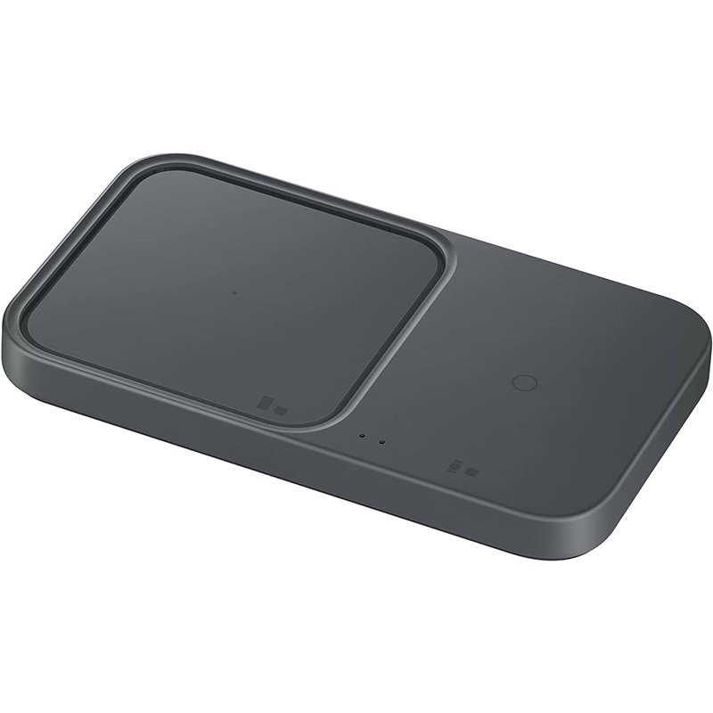 Samsung Wireless Charger Duo con adaptador de carga rápida EP-P5400T - Estación de carga inductiva (gris oscuro)