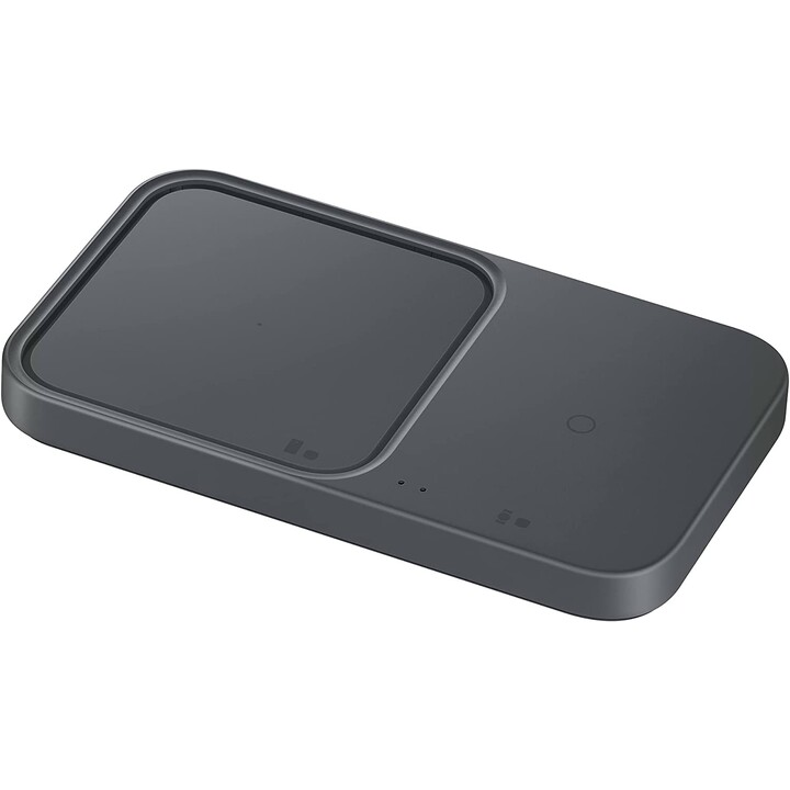 Caricabatterie wireless Samsung Duo con adattatore di ricarica rapida EP-P5400T - Stazione di ricarica induttiva (grigio scuro)
