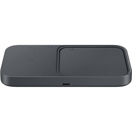 Samsung Wireless Charger Duo con adaptador de carga rápida EP-P5400T - Estación de carga inductiva (gris oscuro)