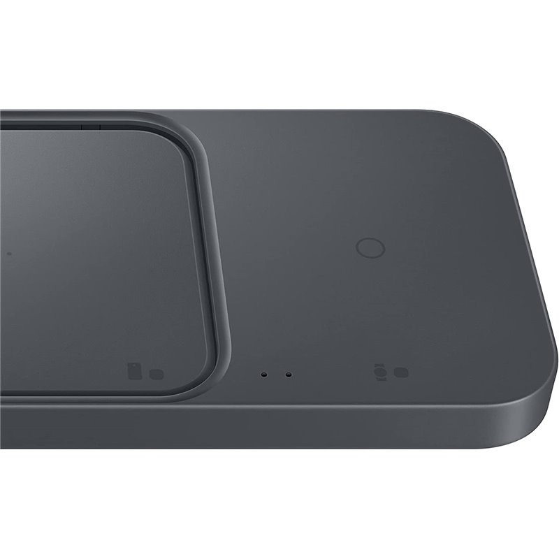 Samsung Wireless Charger Duo con adaptador de carga rápida EP-P5400T - Estación de carga inductiva (gris oscuro)
