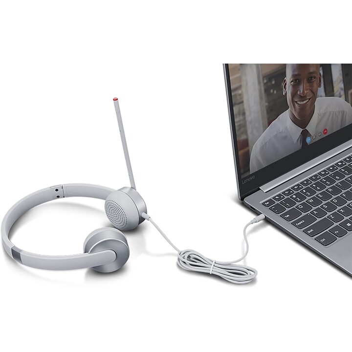 Lenovo 100 Stereo Headset analógicos auriculares plata