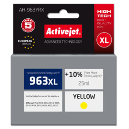 Activejet AH-963YRX encre pour imprimantes HP, Remplacement HP 963XL 3JA29AE; Premium; 1760 pages; jaune