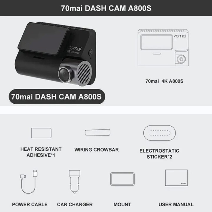 Xiaomi 70MAI Camcorder A800S 4K Black