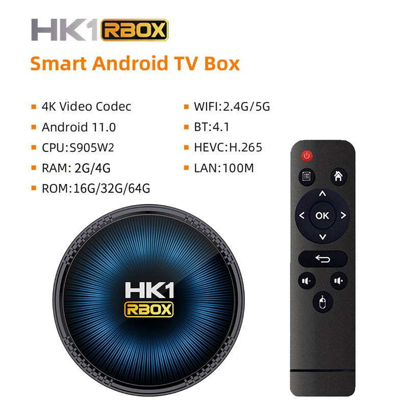HK1 RBox S905W2 4GB/32GB Android 11 100M - Android TV
