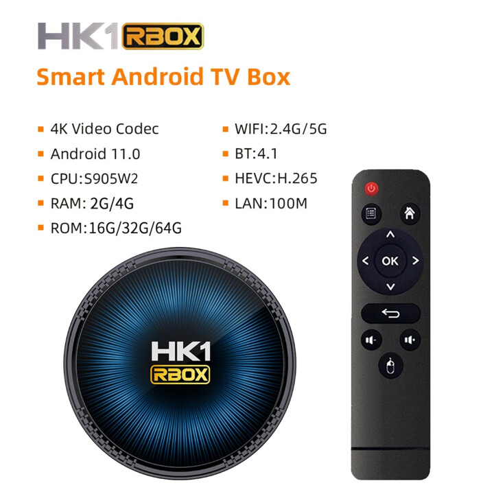 HK1 RBox S905W2 4Go/32Go Android 11 100M - Android TV