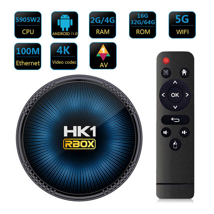 HK1 RBox S905W2 4GB /32GB Android 11 100M - Android TV