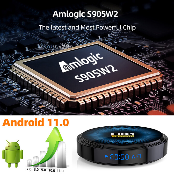 HK1 RBox S905W2 4GB /32GB Android 11 100M - Android TV