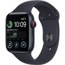 Apple Watch SE/ GPS/ Cellulare/ 44 mm/ Cassa in alluminio nero mezzanotte/ Cinturino sportivo nero mezzanotte