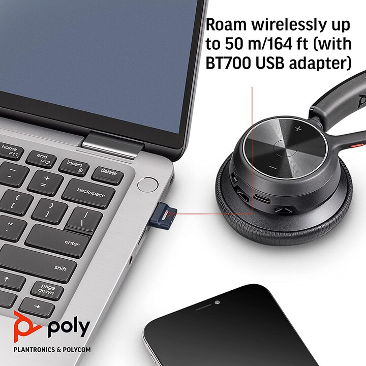 Poly Voyager 4300 UC Series 4310 Mono Headset On-Ear (USB-A, Bluetooth, wireless, con stazione di ricarica, certificato Zoom)