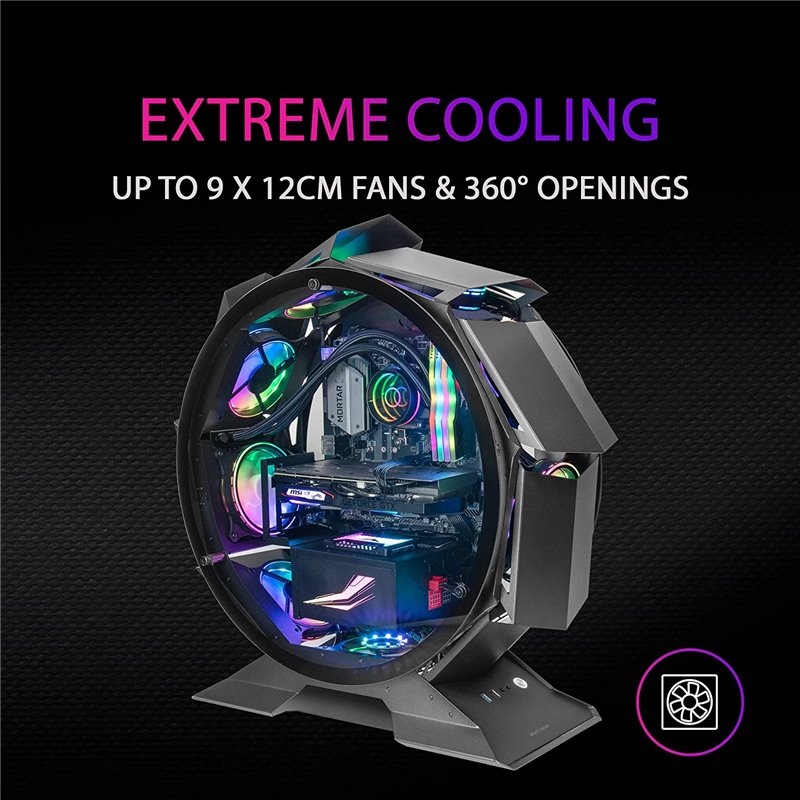 Gaming Case Torre Circular Mars Gaming MCORB/Preto