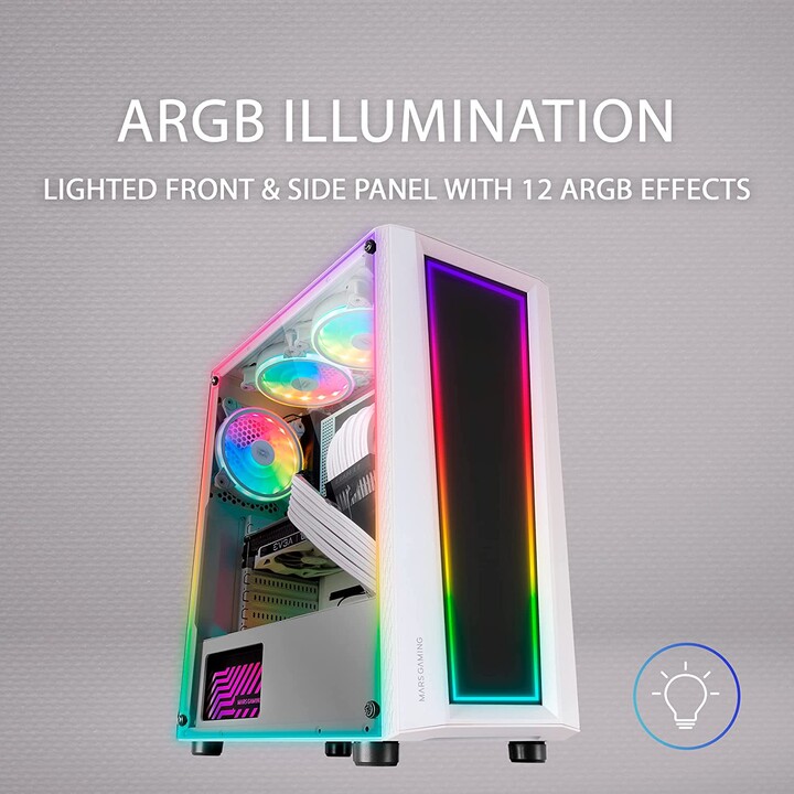 Mars Gaming Artistic Mid-Tower Gaming Case MC-ART/ White