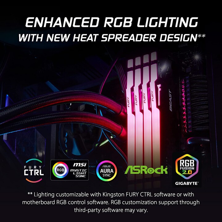 DR5 32GB KIT 2x16GB PC 5600 Kingston FURY Beast RGB EX KF556C36BBEAK2-32