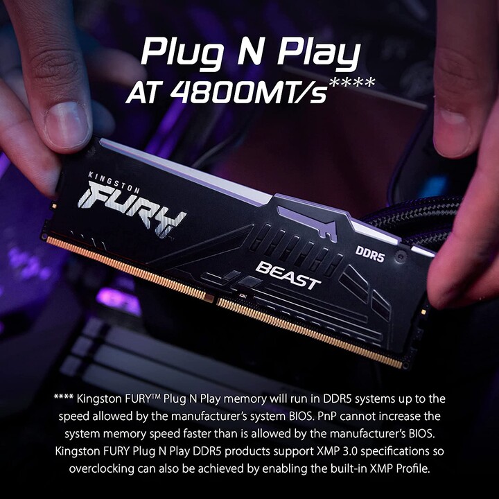 DR5 32GB KIT 2x16GB PC 5600 Kingston FURY Beast RGB EX KF556C36BBEAK2-32