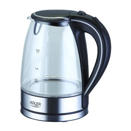 Adler AD 1225 bouilloire 1,7 L Noir, Acier inoxydable, Transparent 2200 W