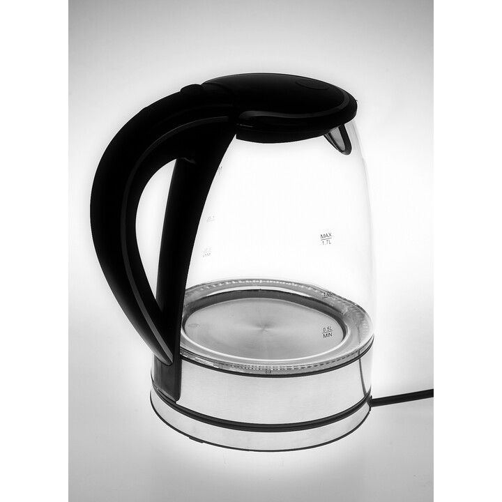 Bollitore elettrico Adler AD 1225 1,7 L Nero, Acciaio inossidabile, Trasparente 2200 W