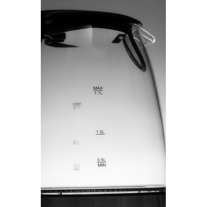 Bollitore elettrico Adler AD 1225 1,7 L Nero, Acciaio inossidabile, Trasparente 2200 W