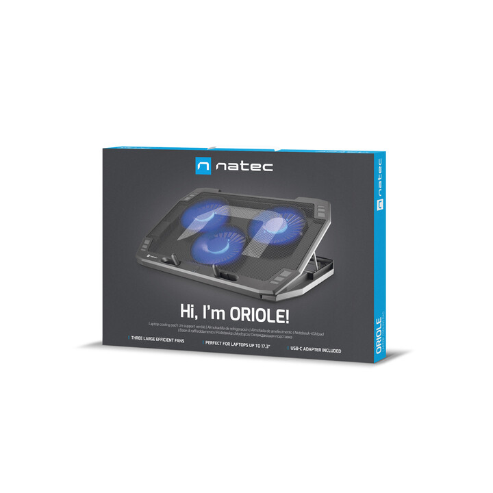 NATEC Laptop Cooling Pad Oriole 15.6-17.3inch LED Notebook-Kühlpad 43,9 cm (17.3 Zoll)