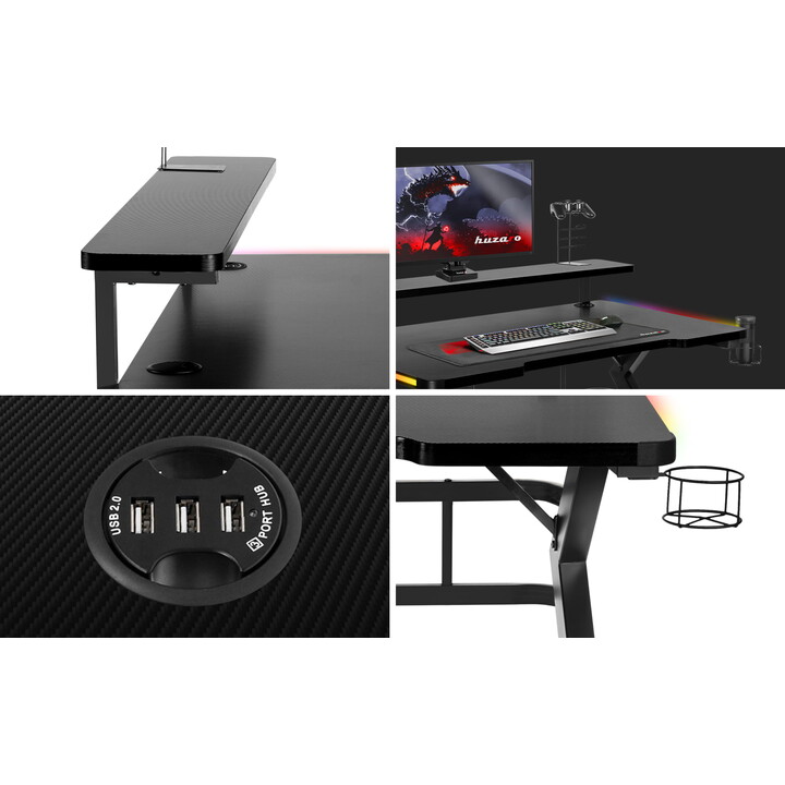 ESCRITORIO DE JUEGOS HUZARO HERO 5.0 RGB