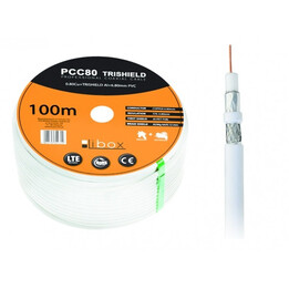 Libox PCC80 cable coaxial 100m cable coaxial RG-6/U Blanco