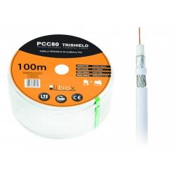 Libox Kabel koncentryczny PCC80 100m cable coaxial RG-6/U Blanco