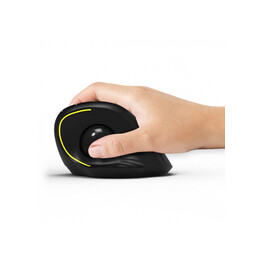 PORT Connect 900719 ergonomische Funk- und Bluetooth-Maus mit Trackball, schwarz