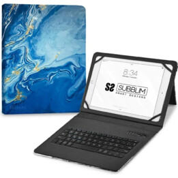 Subblim Keytab Pro Bluetooth-Tastaturhüllefür9'-11' Tablets/Blue Marble