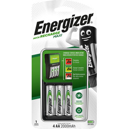 Energizer Maxi ACCU HR6 POW Ladegerät + 2 AA 2000 mAh Akkus