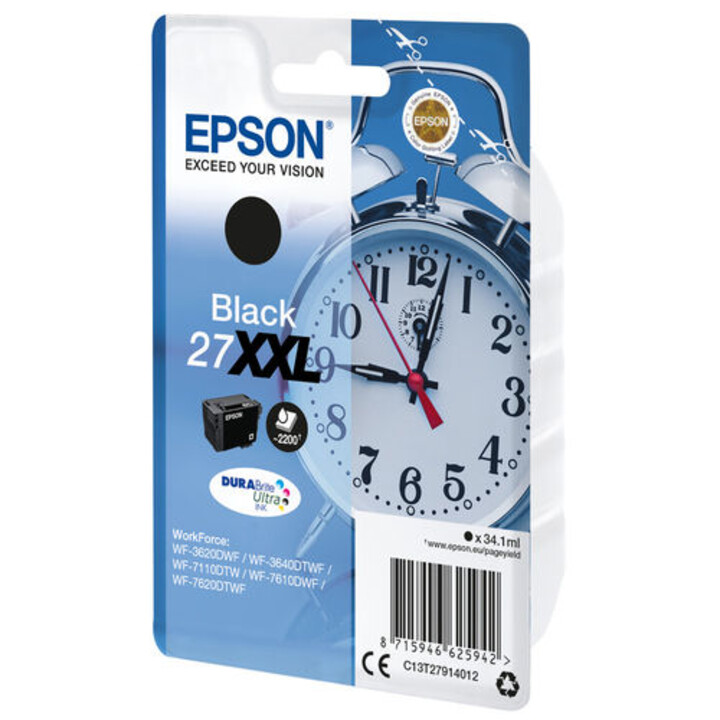 TINTA EPSON C13T27914012 Nº 27XXL NEGRO 2.200PAG